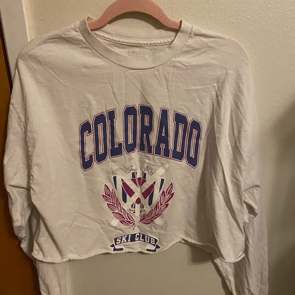 Colorado Ski Club J. Galt Brandy Melville Long Sleeve Cropped Tee